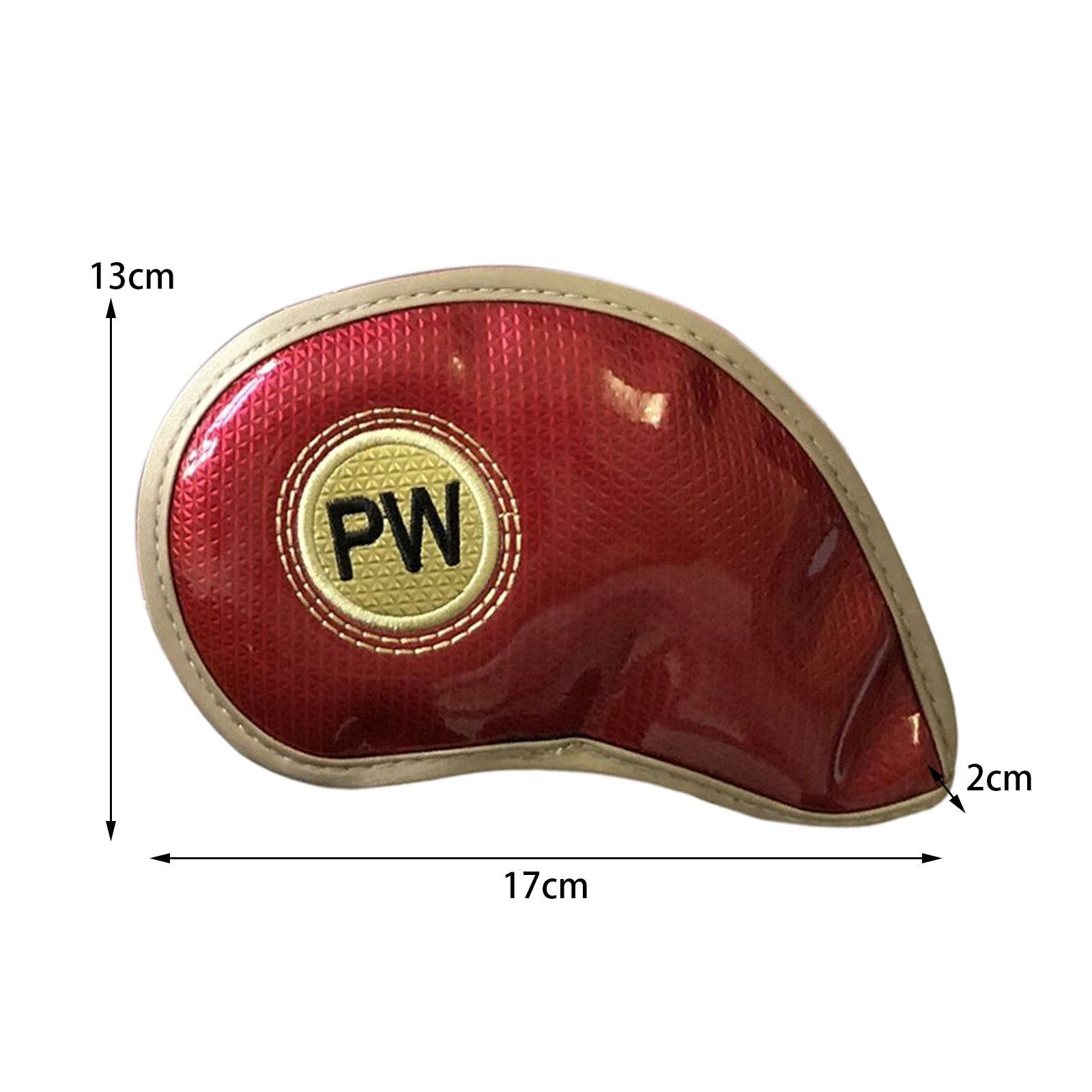 10x Golf Iron Headcover PU Golf Club Head Cover Golf Wedge Iron Protective Headcover for Unisex
