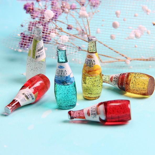 Mô hình chai nước Chia trang trí nhà búp bê, tiểu cảnh, móc chìa khóa, DIY