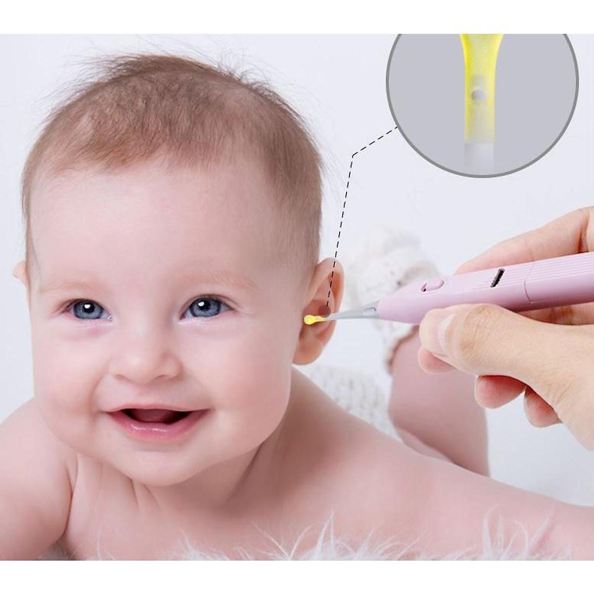 Bộ lấy ráy tai có đèn cao cấp sạc tích điện tiện lợi cho bé an toàn chuyên nghiệp kèm hộp đựng nhíp gắp tặng kính lúp