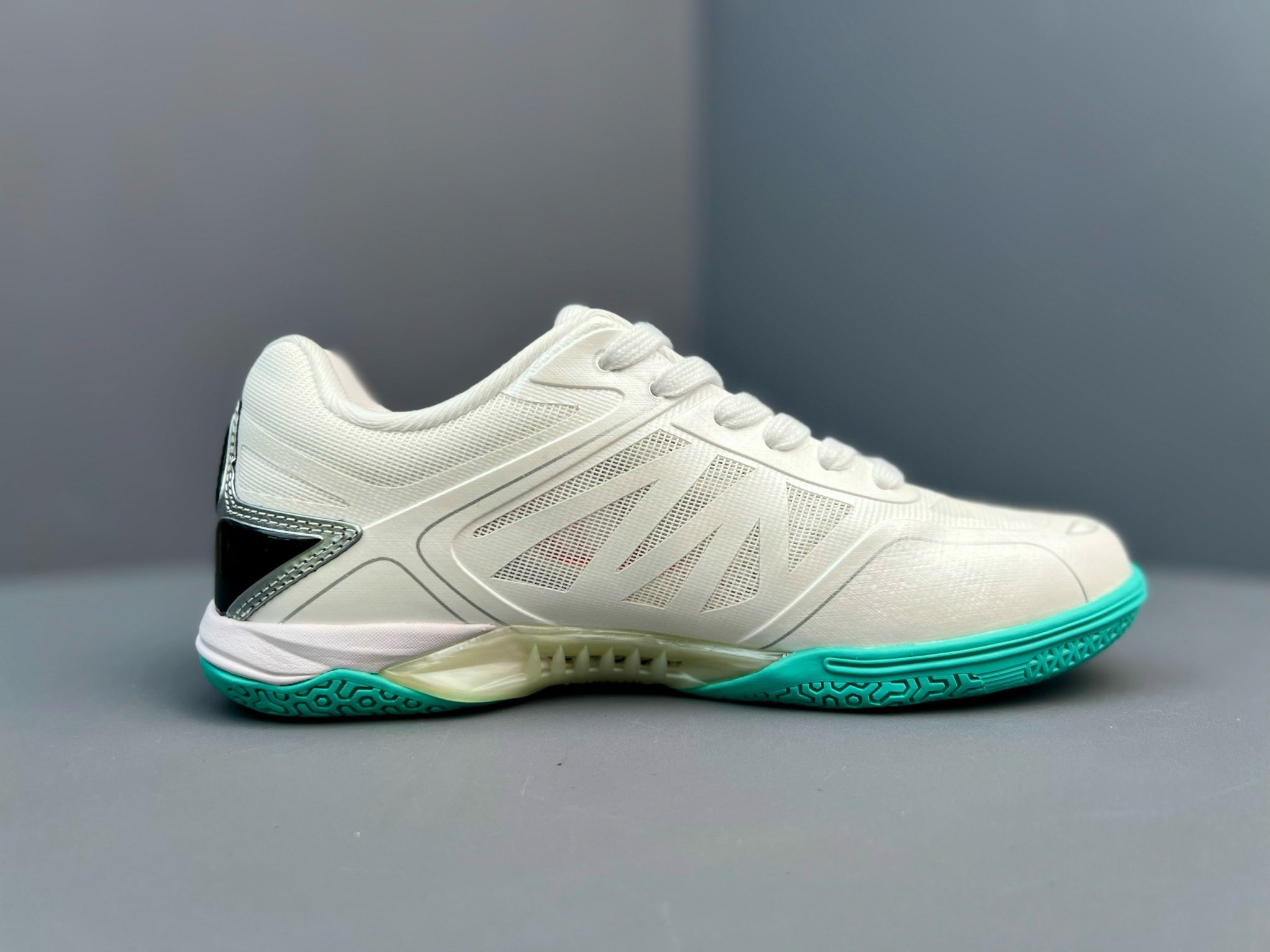 Giày Bóng Bàn Speed Art 28013 Trắng Xanh Mint - Khoáng Khí Tối Đa, Êm Ái, Di Chuyển Linh Hoạt, SIêu Bền Bỉ