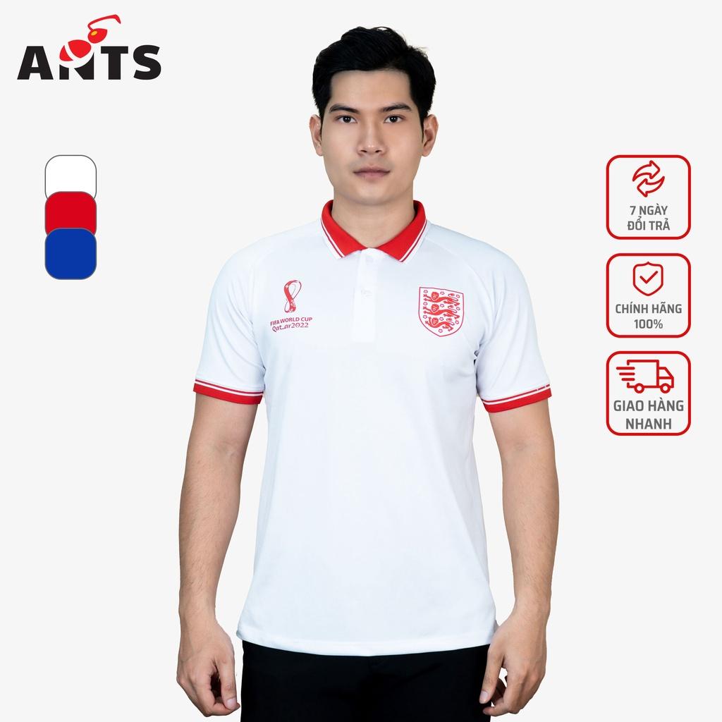 Áo Polo thể thao đội tuyển Anh, áo Polo thể thao vải cá sấu poly 4 chiều co giãn thoáng mát, bo dệt cao cấp 3 màu