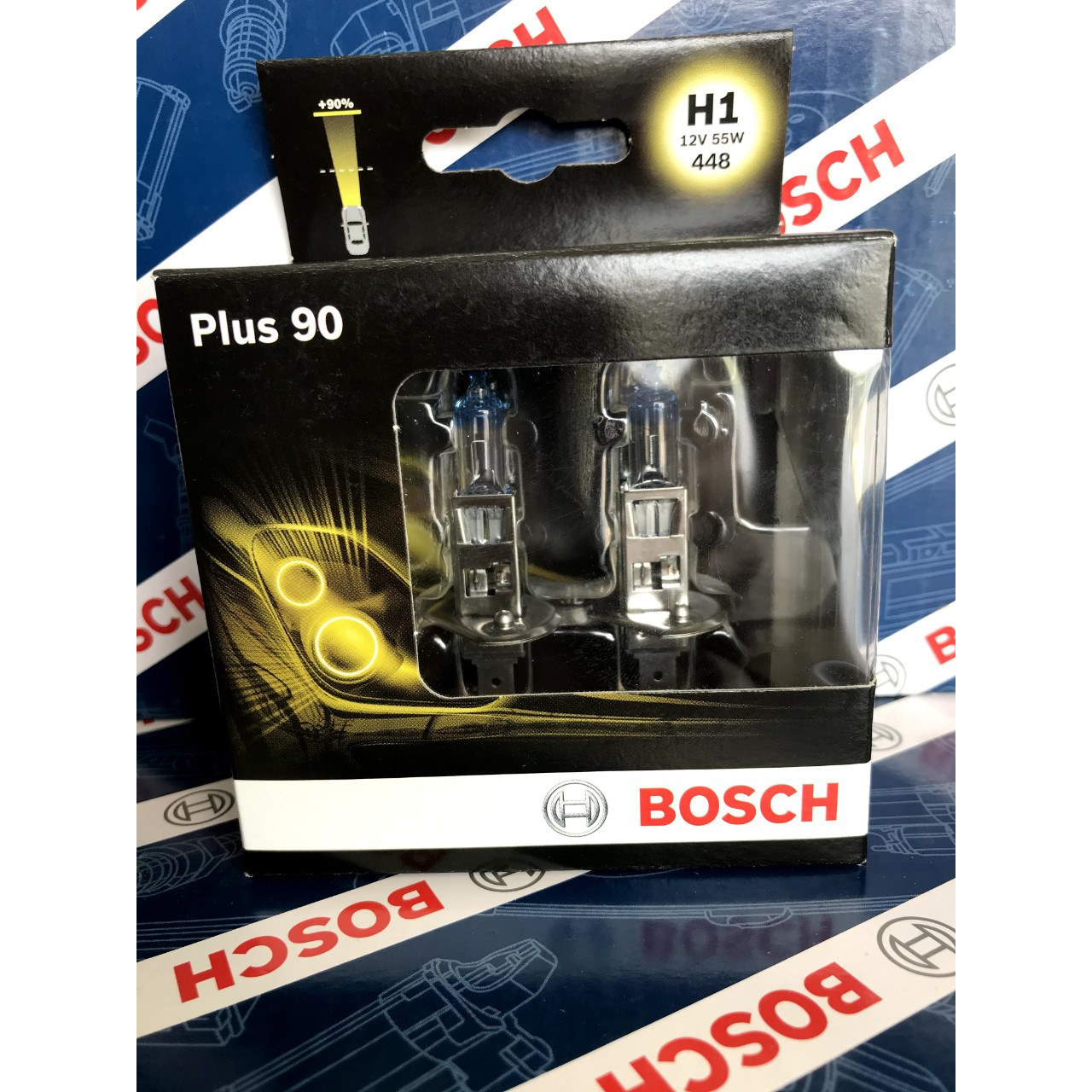 Bóng Đèn Tăng Sáng Bosch H1 12V 55W Plus +90% (Hộp 2 bóng)