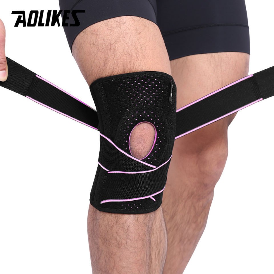 Đai bảo vệ đầu gối AOLIKES A-7908 lò xo đàn hồi trợ lực hỗ trợ dây chằng khớp gối sport knee pad
