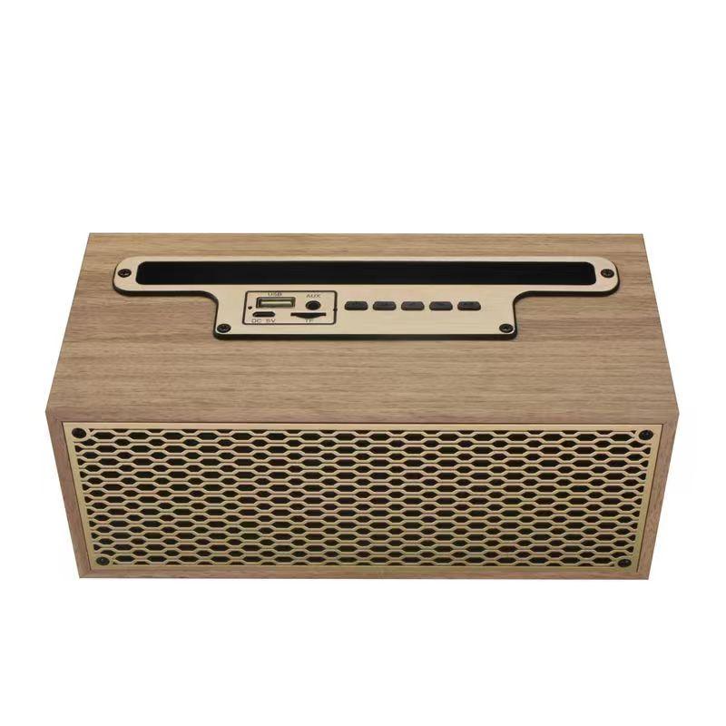 Vintage Wood Grain Bluetooth Loa TWS không dây Nhà Subwofer ngoài trời Quà tặng di động Stereo di động Di động Người đứng loa màu: Khaki