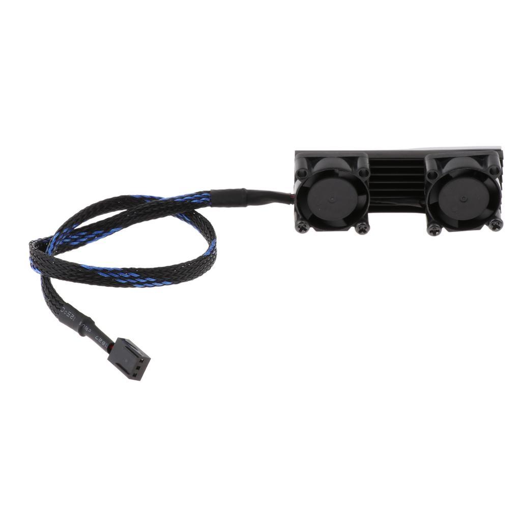 M.2 SSD NVMe 2280 3 Pin Dual Active Heatsink Cooler Radiator Fin Black