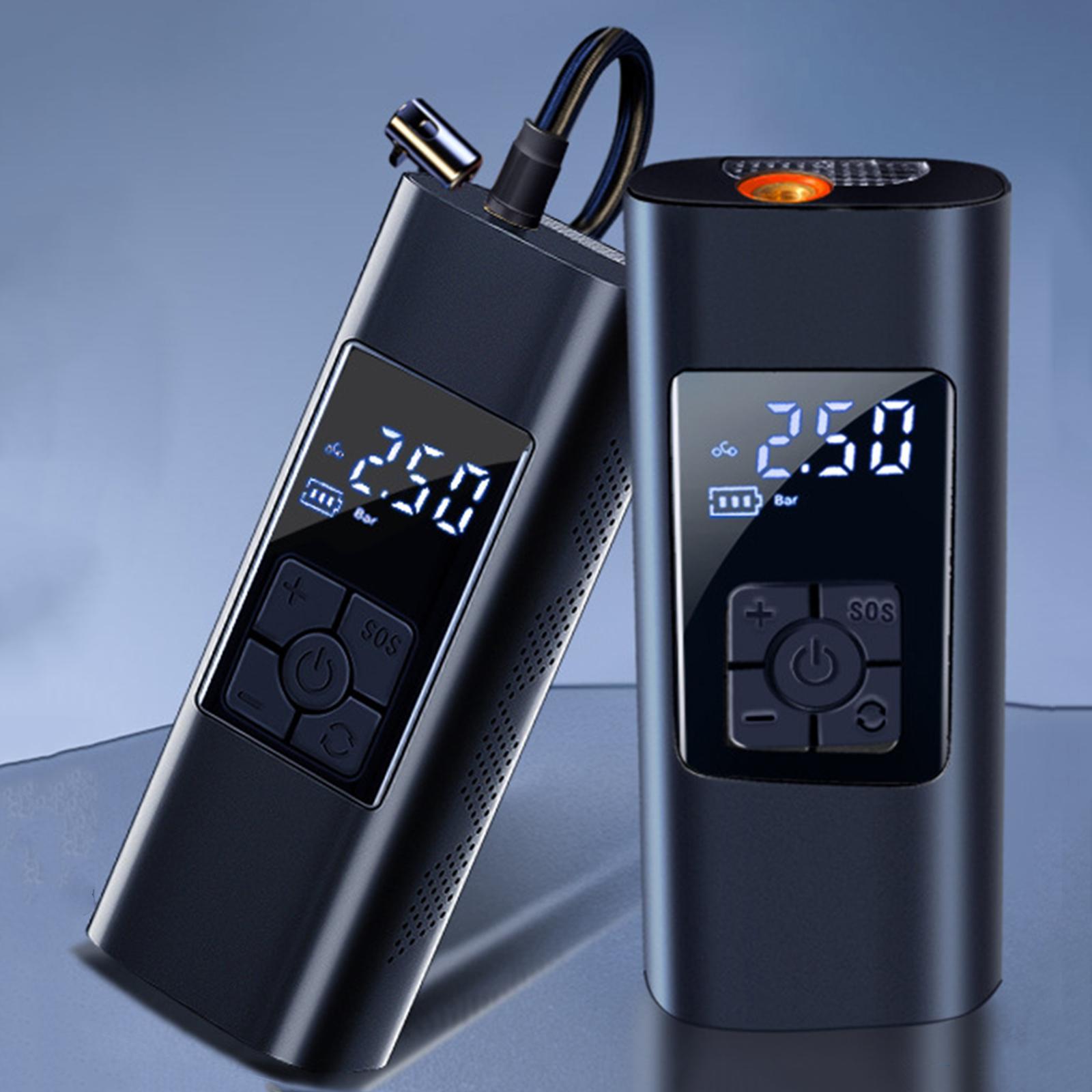 Tire Inflator Portable Air Compressor, Tire Inflator, Tire Pump with Pressure Gauge, LED Light, Air Pump for Car Tires, Bicycles and Other Inflatables