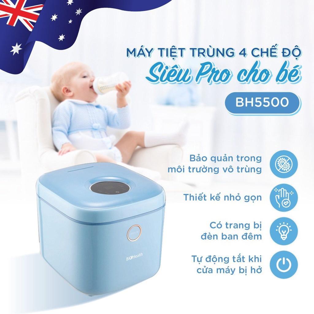 Máy tiệt trùng UV cửa trên BioHealth BH5500 dung tích 10L, thiết kế nhỏ gọn, trang bị đèn ban đêm