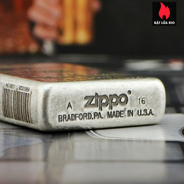 Bật Lửa Zippo Bạc Giả Cổ 121Fb Khắc Marlboro Light 5 Mặt – Zippo 121Fb.Marl