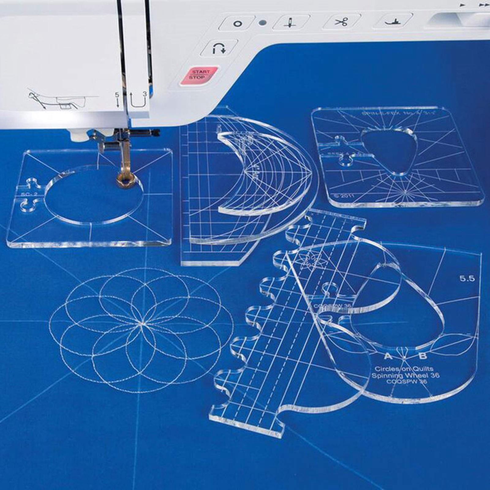 Free Motion Ruler Base 6 Pieces Template Set Free Motion Quilting Template Acrylic Quilting ...