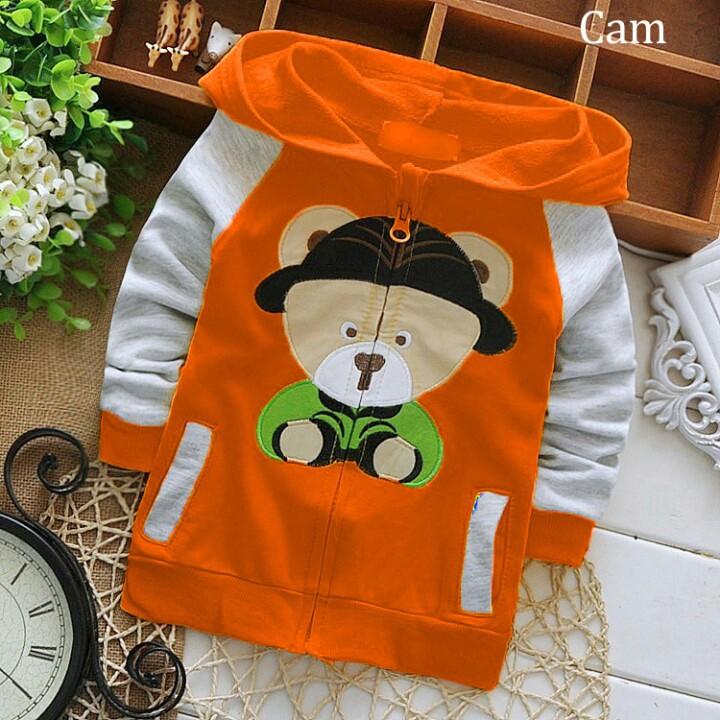 Áo khoác có nón dành cho bé trai, bé gái hình chú gấu đội nón cá tính