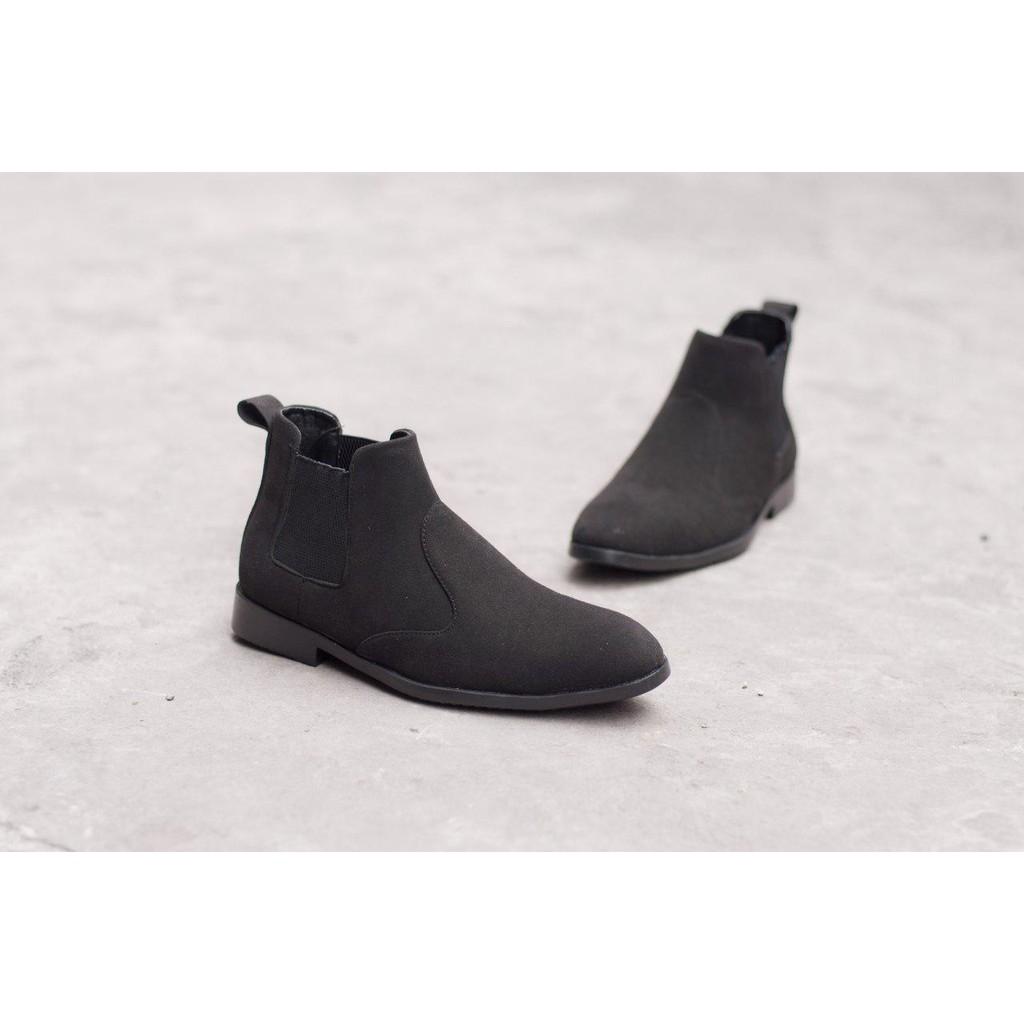 Giày Chelsea Boot Cổ Chun Da Búc Màu Đen Cực Đẹp - Phong Cách Đế Được Khâu Chắc Chắn - CB520-bucdenchun (TL