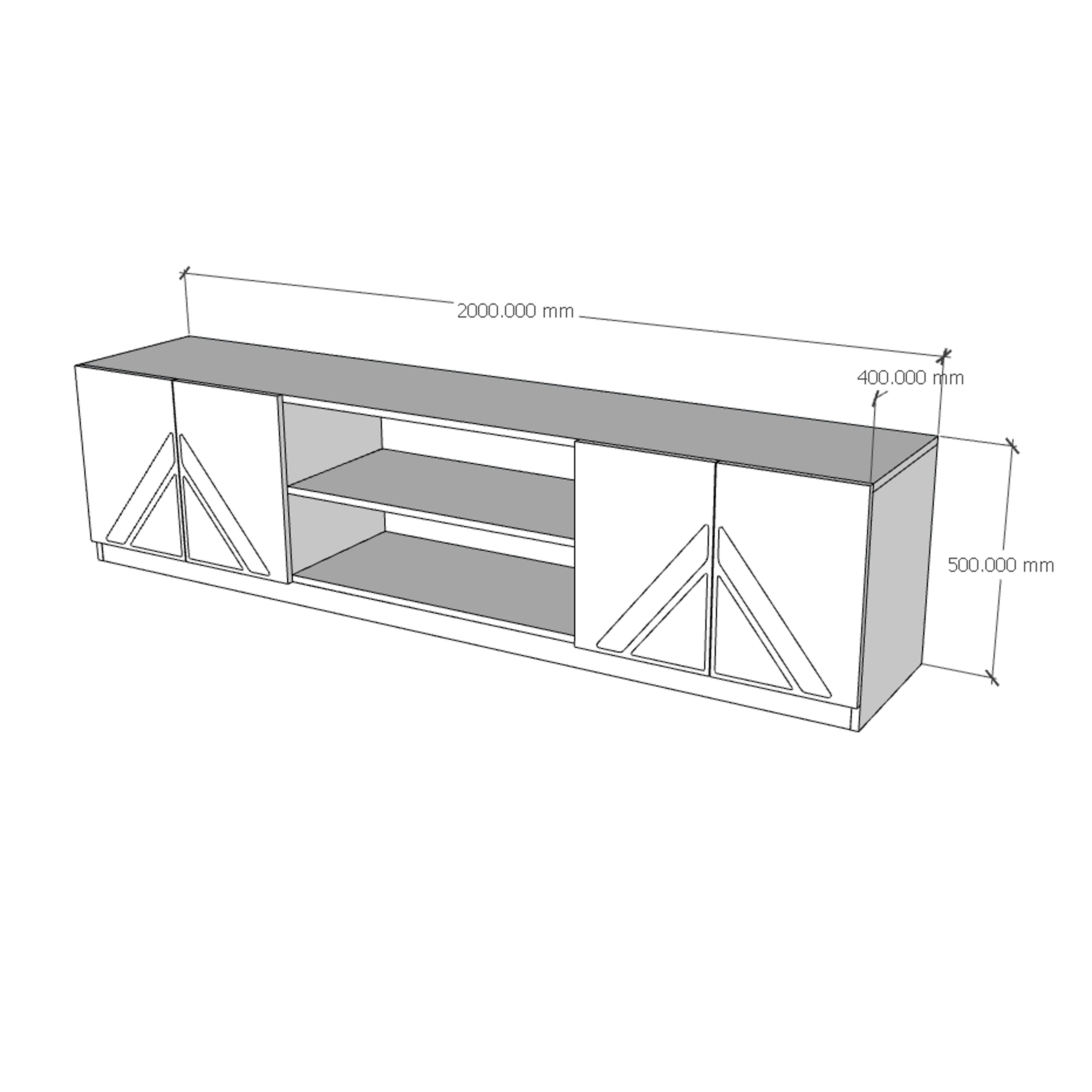 [Happy Home Furniture] CHARIS, Kệ TV 4 cửa mở, 200cm x 40cm x 50cm ( DxRxC), KTV_029