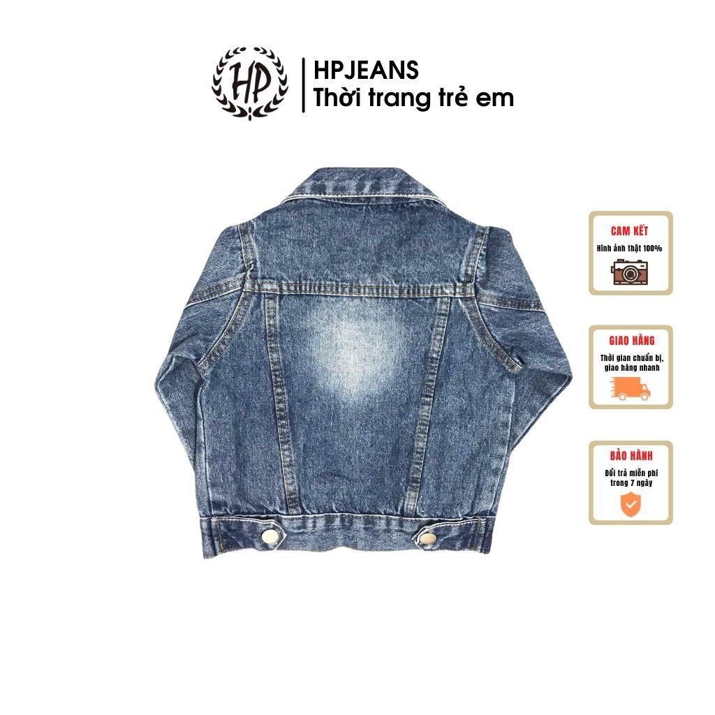 Áo Khoác Jean Cho Bé HPJEANSA004 HẬU BÙI Áo Khoác Bò HPJeans Cho Bé Trai Bé Gái Chất Liệu 100% Cotton Cho Các Bé