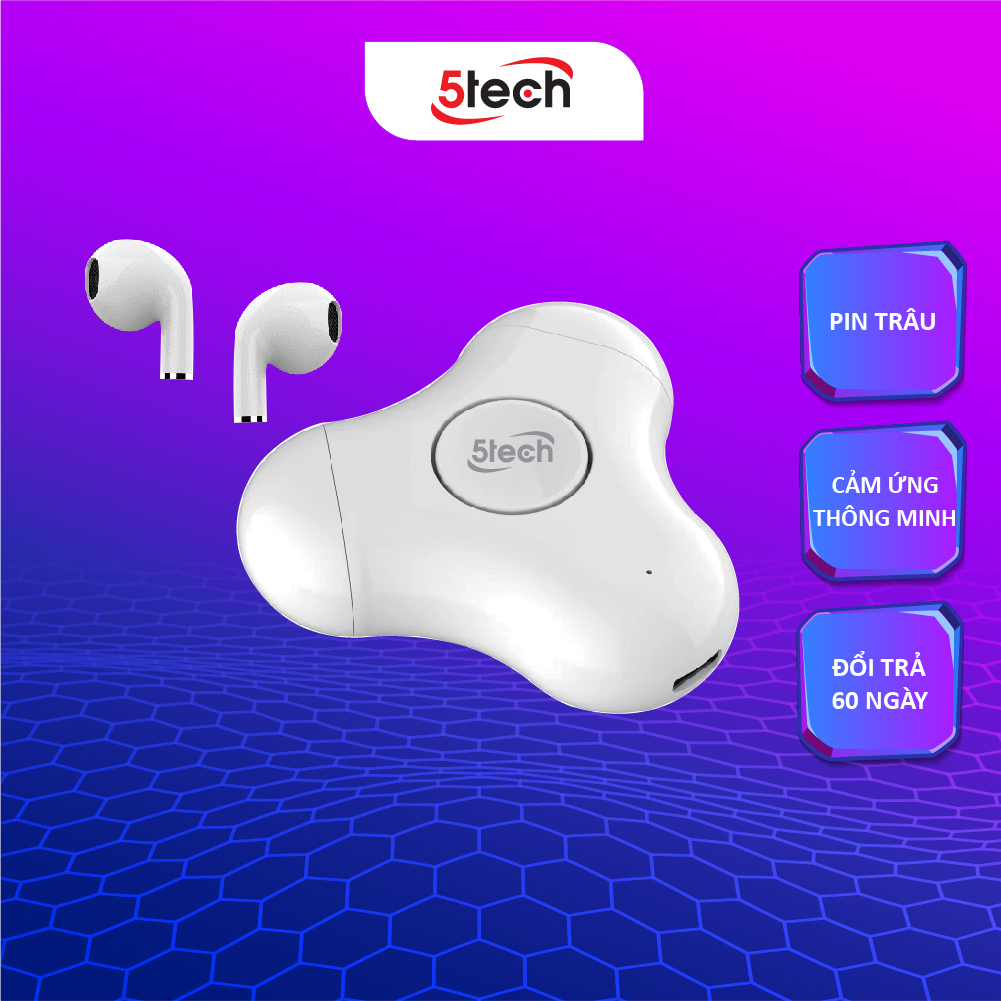 Tai nghe bluetooth , tai nghe không dây 5TECH 5T226 hàng chính hãng chống nước , pin trâu tích hợp con xoay 3 cánh giúp xả stress , giảm căng thẳng mệt mỏi