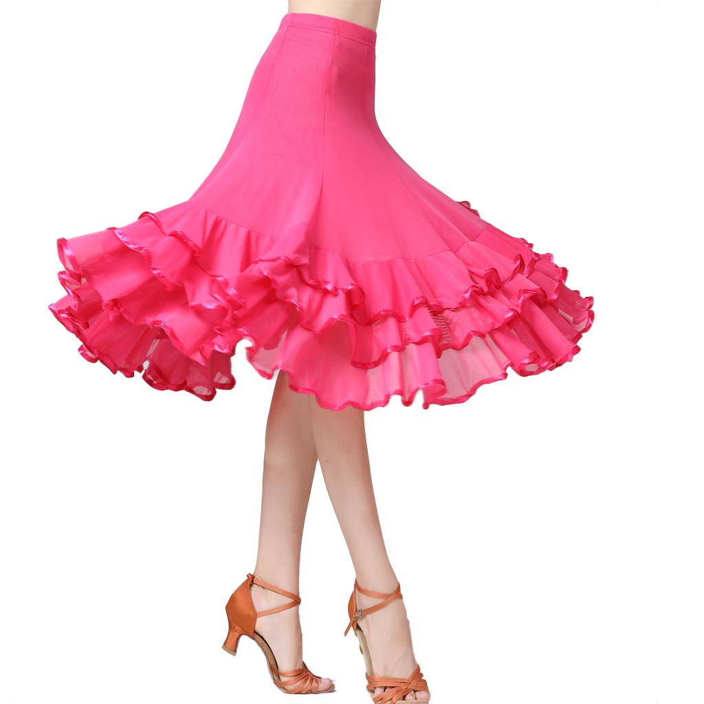 Ladies Dance Skirt Latin Dance Skirt Pleated Skirt Ballroom Tango Swing Cha Cha Dancing Costume Dress Dance Dresses