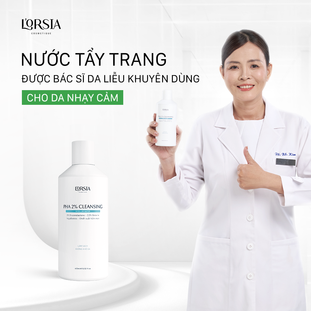 Nước tẩy trang L'orsia YogaBiotics sạch sâu, không khô da, không cay mắt 2% PHA 400ml