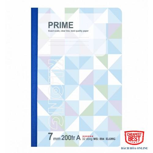 Vở May Dán Gáy Kẻ Ngang Prime B5 - 200 Trang; MS: 894 Giấy Màu Kem, Định Lượng 70