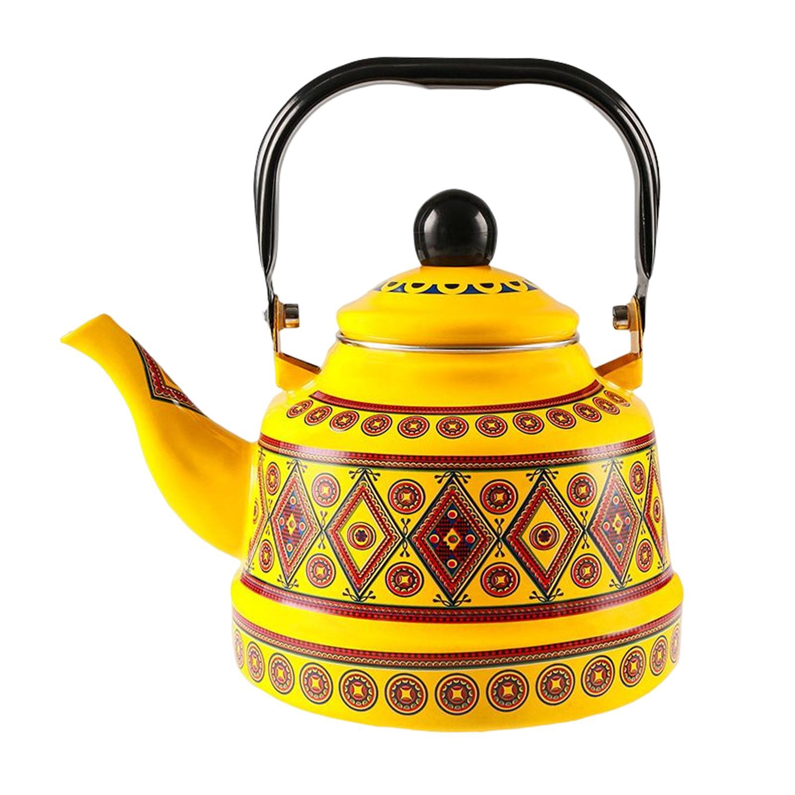 2.5L Enameled Tea Kettle Teapot Cookware Portable for Camping Outdoor Home
