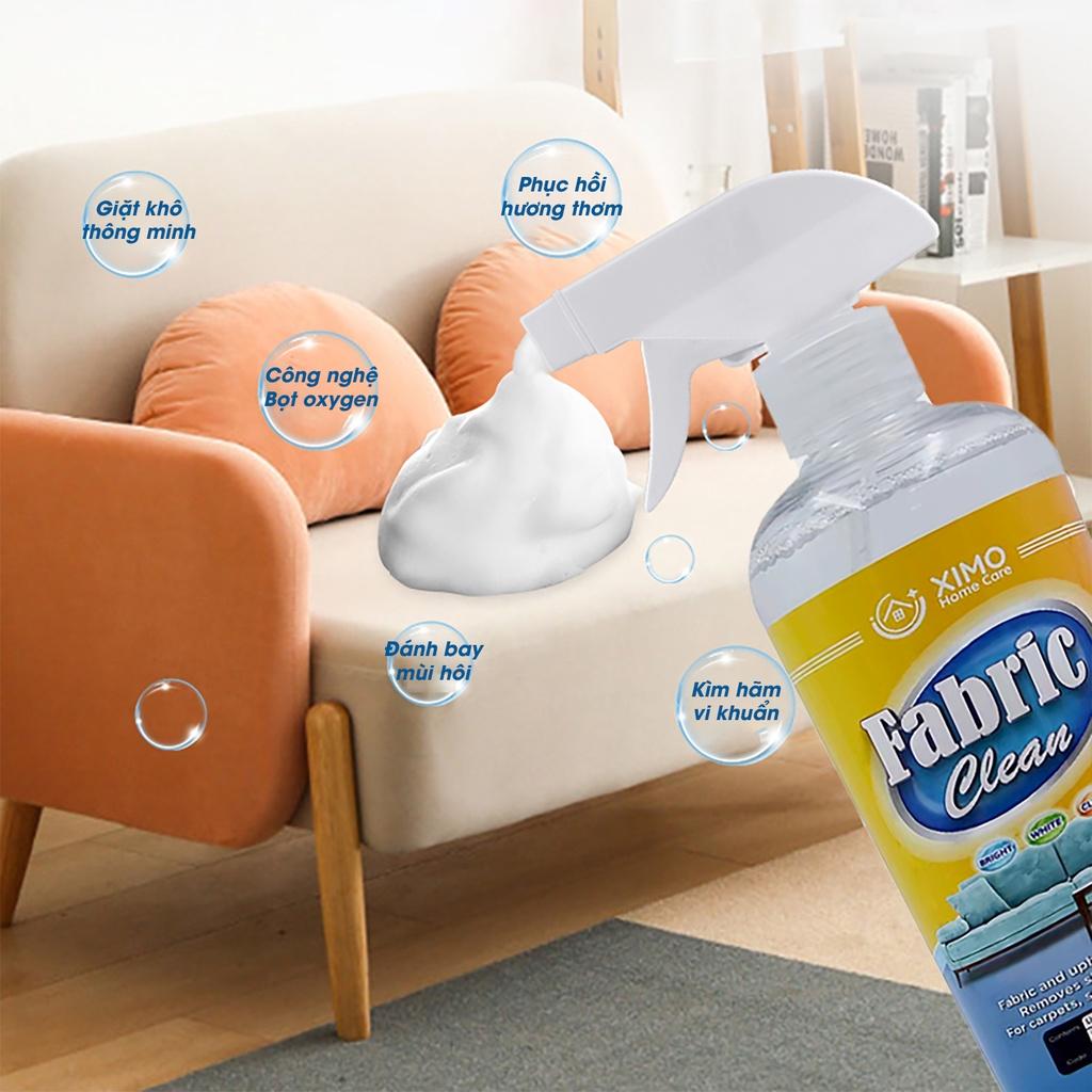 Chai vệ sinh đồ vải nỉ Farbic Clean Ximo Home cho ghế sofa, thảm trải, ga giường, rèm, nội thất ô tô