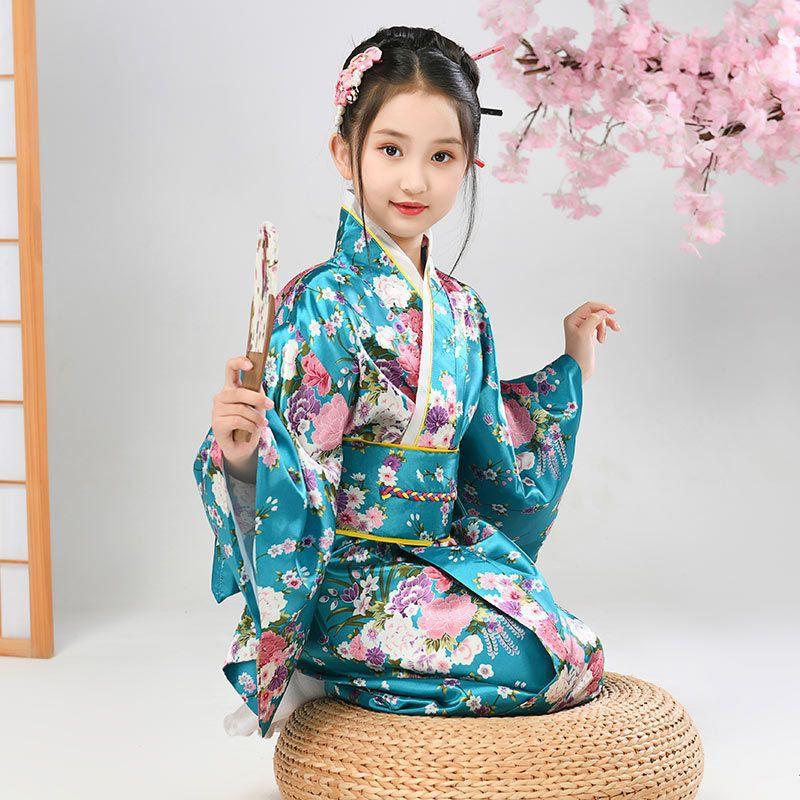 (CÓ SẴN) Trang Phục Kimono Cho Bé Gái, Bộ Yukata Trẻ Em Nhiều Màu Sắc