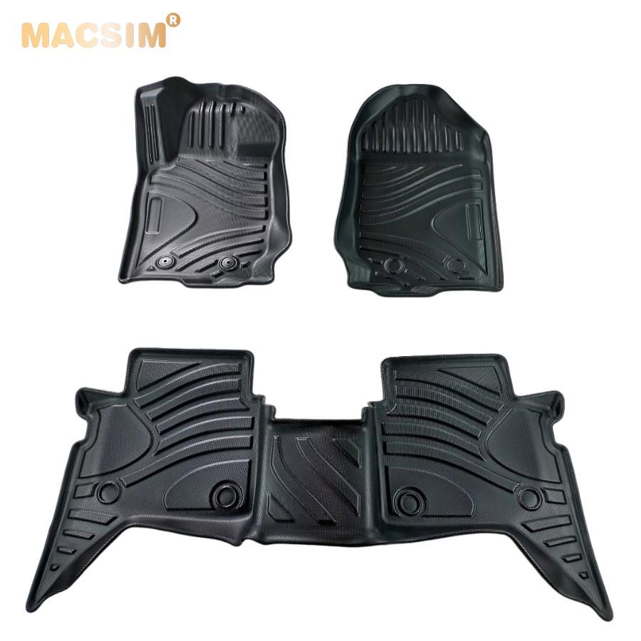 Thảm lót sàn xe ô tô Mazda Bt50 2013-2019 Nhãn hiệu Macsim chất liệu nhựa TPE đúc khuôn cao cấp - màu đen