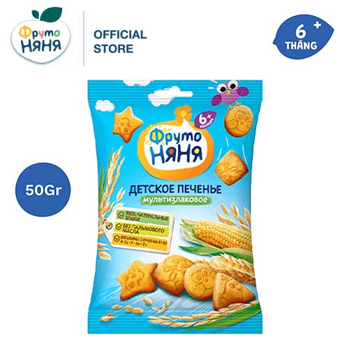 Combo 6 gói Bánh quy ăn dặm mix vị FrutoNyanya 50g/gói