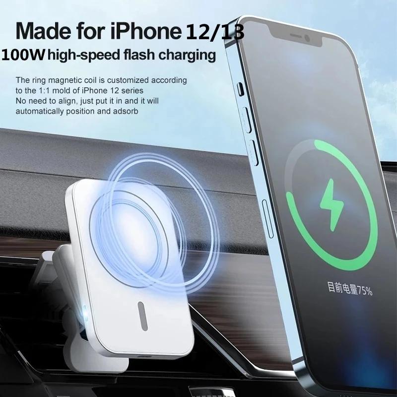 Bộ sạc không dây 100W xe hơi không dây có giá treo cho iPhone 14 13 12 Pro Max Phone Sạc Sạc nhanh