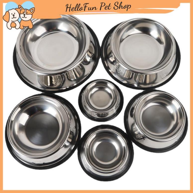 Bát ăn Inox cho chó mèo, có đế cao su chống trơn trượt