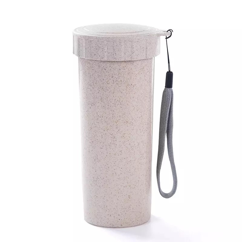 Ly lúa mạch có nắp kèm dây treo 500ml HT680 - Giao Ngẫu Nhiên