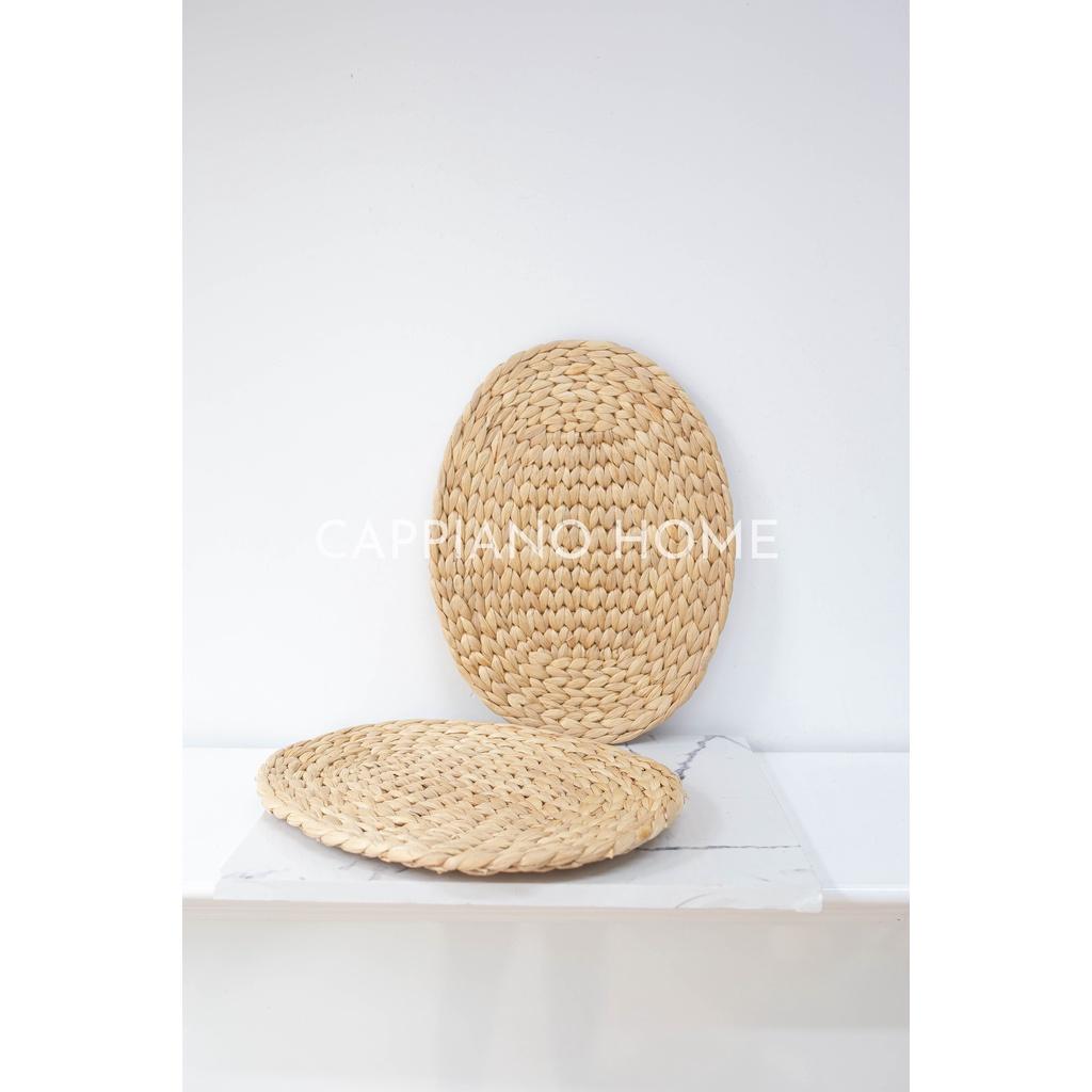 Lót bèo oval, lót trang trí đan thủ công, lót đựng đồ, khay bưng | Cappiano home