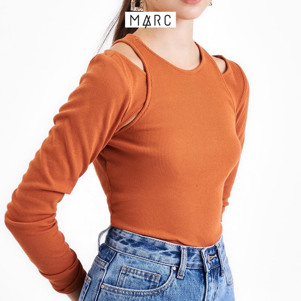 Áo thun kiểu khoét vai nữ MARC FASHION cutout tay dài rút nhún FASH090522