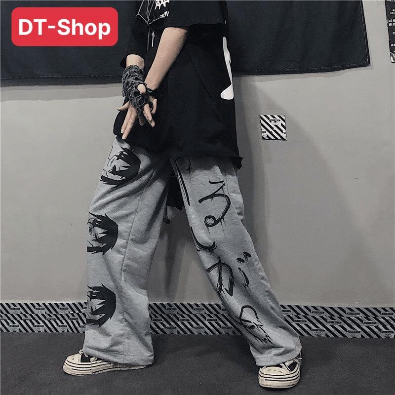 Quần Ống Suông Nam Nữ Mẫu Mới FREESHIP Quần kiểu ống rộng in Hình Phong Cách Nhật Bản Trẻ Trung Năng Động