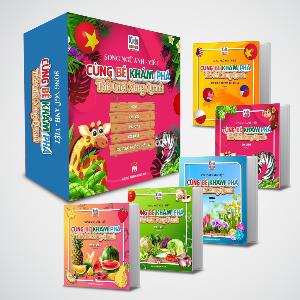 Sách - Combo Cùng Bé Khám Phá Thế Giới Xung Quanh bìa Hồng - Song Ngữ Anh-Việt