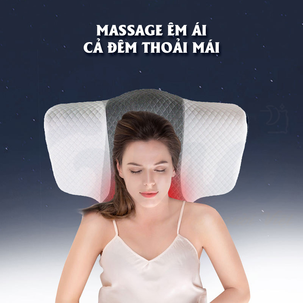 Gối massage cổ vai gáy Neck Corrector cho người thoái hóa đốt sống cổ bằng cao su non - Thương hiệu EMA