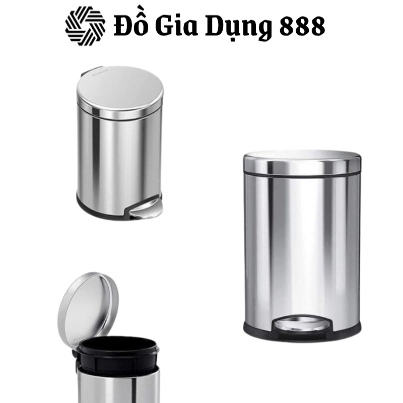 Thùng Rác Simplehuman, Dung Tích 4,5L, Chất Liệu Inox, Thiết Kế Sang Trọng, Chống Bám Vân Tay, Nhập Đức