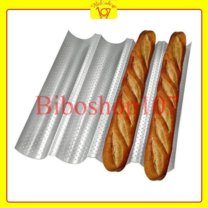 Khay nướng bánh mì Baguette Pháp lượn sóng 4 rãnh