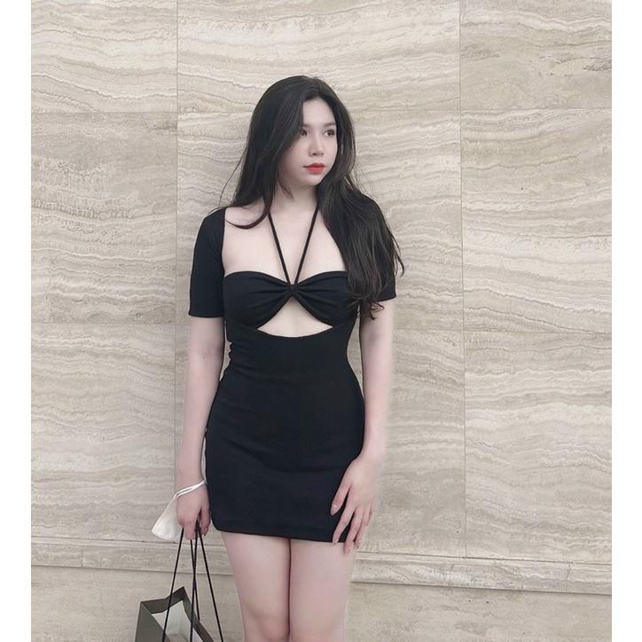 Đầm body tôn dáng ngắn cột dây