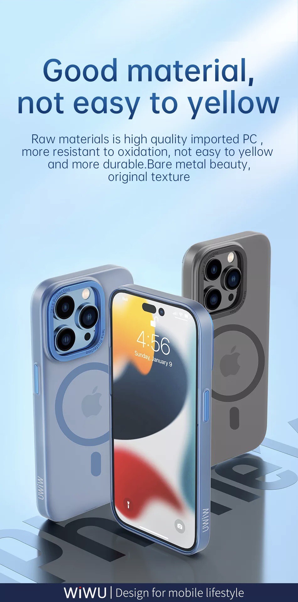 Ốp Wiwu Ultra Thin Frosted phone case UTFC-103 Cho Iphone 14 được làm bằng PC mờ, thiết kế trong suốt, chống oxy hóa, không dễ ố vàng - Hàng Chính Hãng