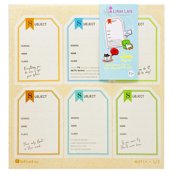 Bộ 24 Nhãn Vở Kèm Sticker - Linh Lan NVF1+-01526