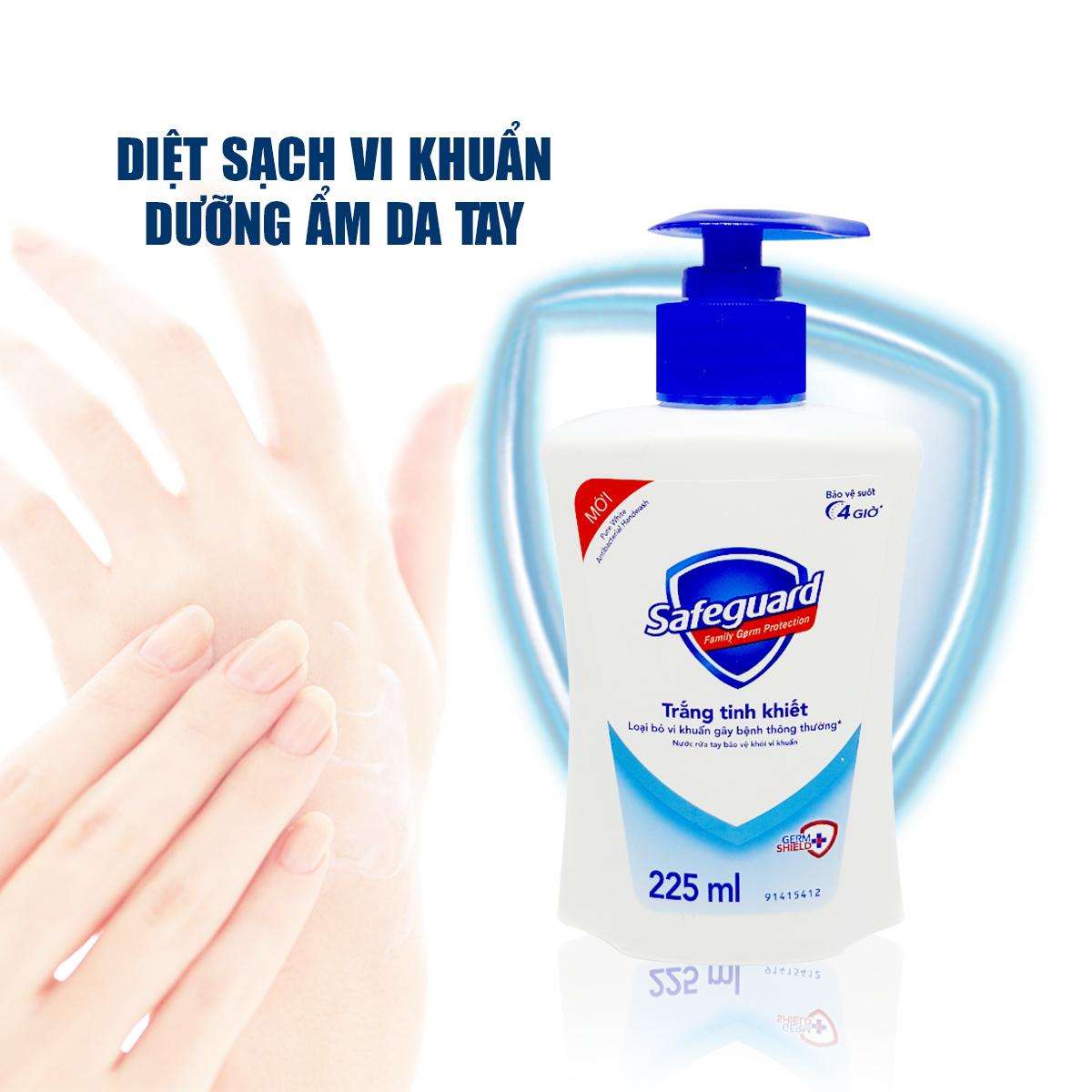 Combo 3 Nước Rửa Tay Safeguard Trắng Tinh Khiết 450ml [Tặng Khăn Giấy Cao Cấp]