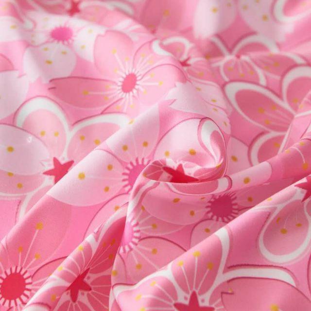 Bộ Chăn Ga Gối Cotton Hoa Đào Hồng