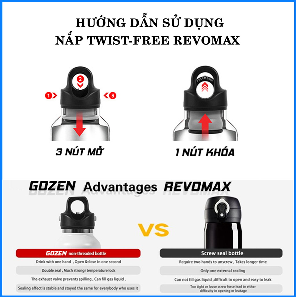 Bình giữ nhiệt mini GOZEN LADY nữ tính công nghệ REVOMAX USA, bình nước giữ nhiệt Gozen, giữ lạnh 36h, giữ nóng 18h lõi thép inox 316-304. Bình giữ nhiệt mini nữ tính Gozen. Chuẩn cá tính - Đậm chất tôi.