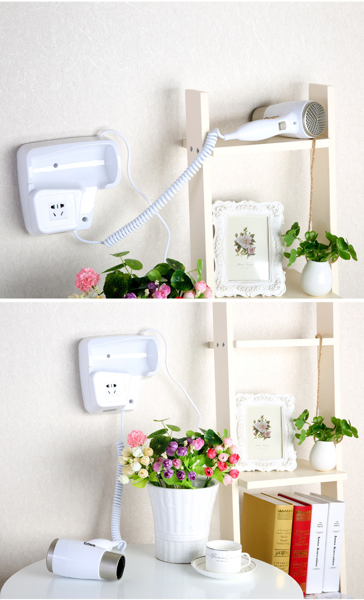 Máy Sấy Tóc Treo Tường Phòng Tắm Phòng Ngủ Tích Hợp Ổ Cắm điện EMDQ Công Nghệ Đức