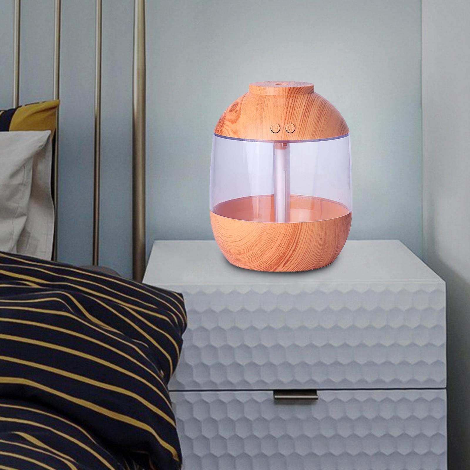 Wood Grain Cool Mist Humidifier Night Lamp Essential Oil Aroma Diffuser for Office Bedroom