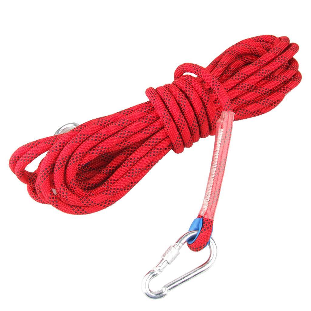 25KN 12mm Pro Rock Tree Climbing Auxiliary Rope Sling Safety Rapelling Cord Gear
