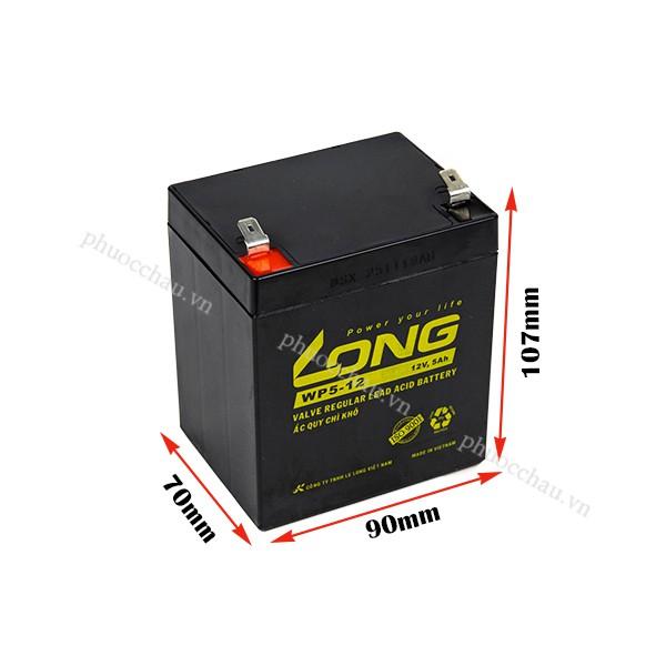 Ắc Quy Long 12V-5Ah WP5-12 - Chuyên Dùng Cho Nguồn Dự Phòng (UPS, Inverter, ...)