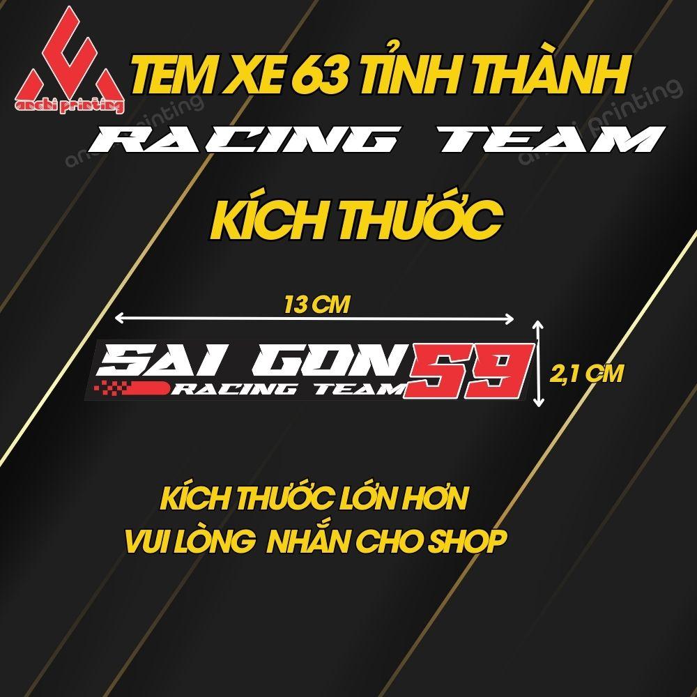 Tem dán xe, sticker RACING TEAM dán xe 63 tỉnh thành Việt Nam siêu Hot, Decal cao cấp, bền màu, cắt sẵn - ANCHI PRINTING