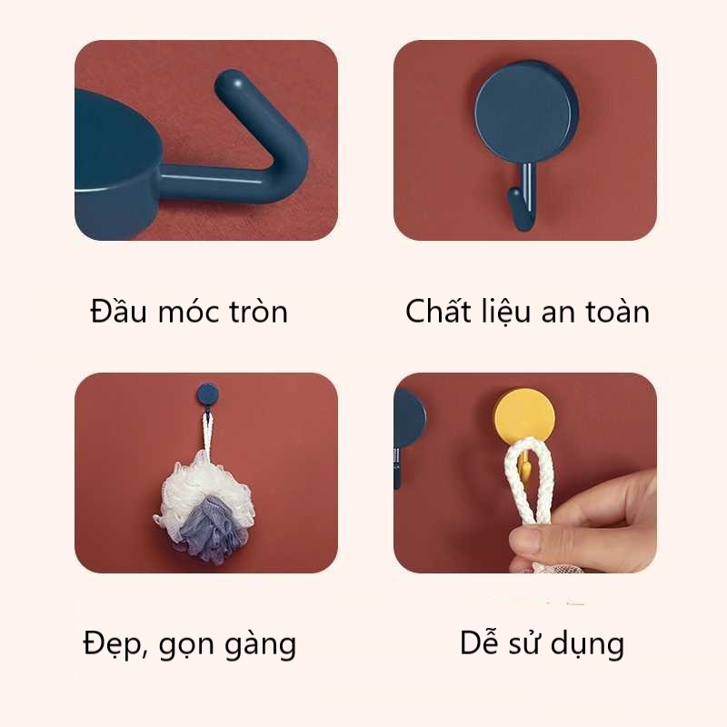 Móc treo đồ dán tường dễ thương đa năng tiện lợi- Màu ngẫu nhiên