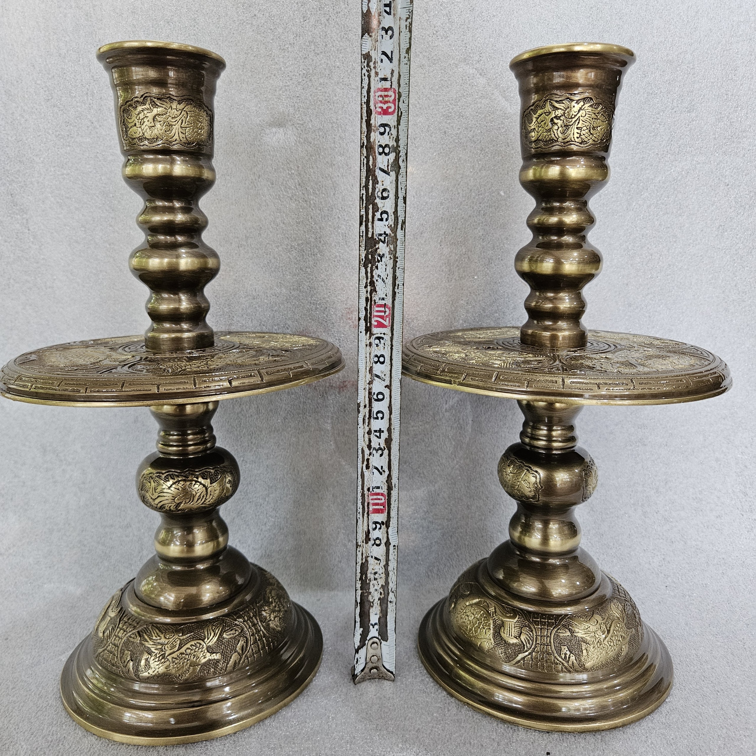Đỉnh Rồng, Đỉnh Đồng Thờ Cúng 42cm Màu Hun, Chân Nến Đỉnh Lư Hương