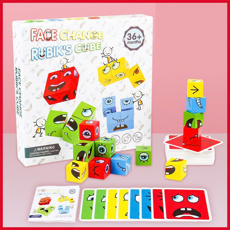 Đồ Chơi Khối Rubik Thay Đổi Khuôn Mặt,Trò Chơi Khéo Léo Sắp Xếp Biểu Cảm Khuôn Mặt Cho Trẻ Em